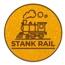 Load image into Gallery viewer, STOP! THAT! TRAIN! Stank Rail Logo Enamel Pin